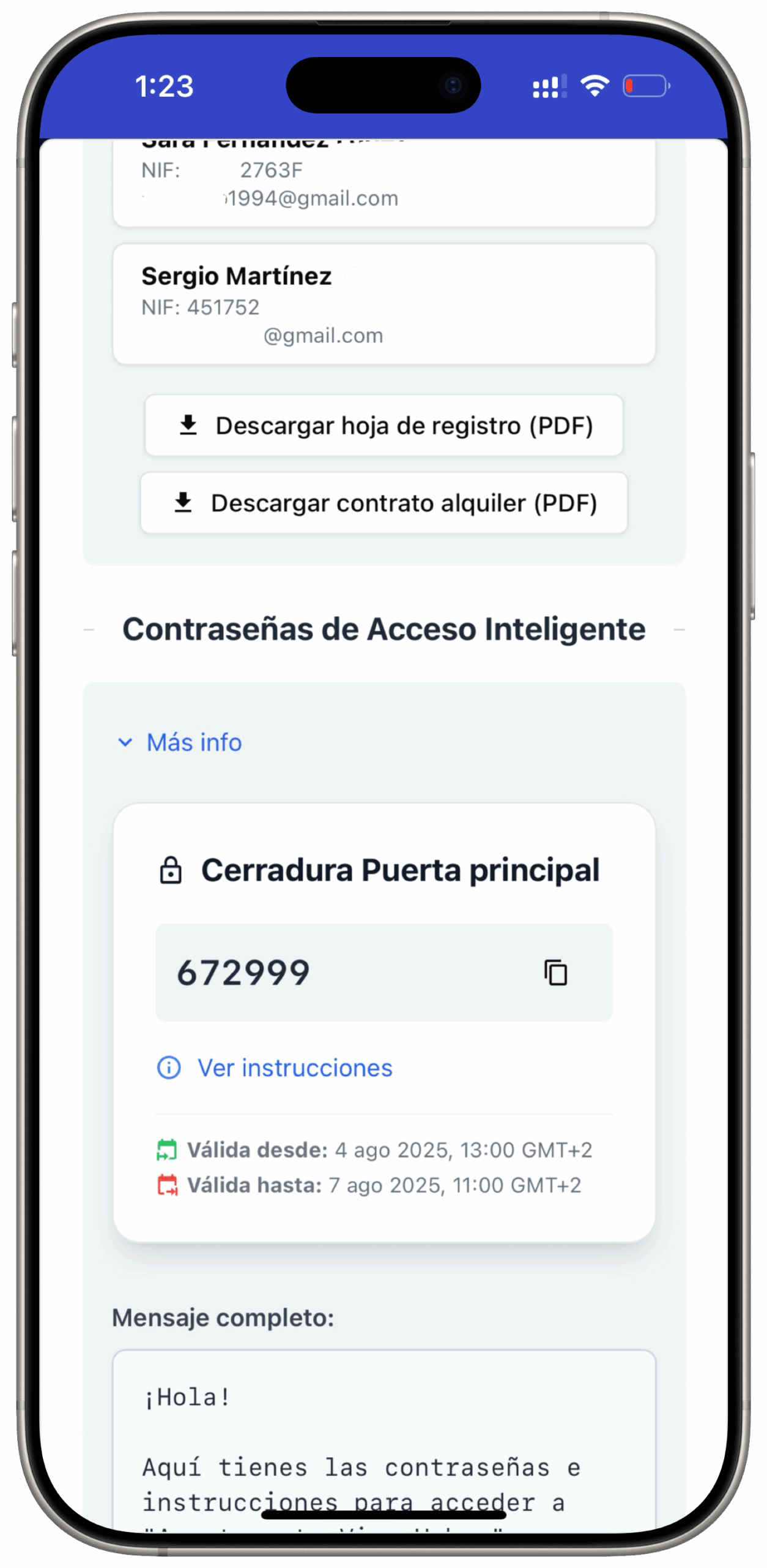 Self check-in with mobile access and smart locks in iButlers