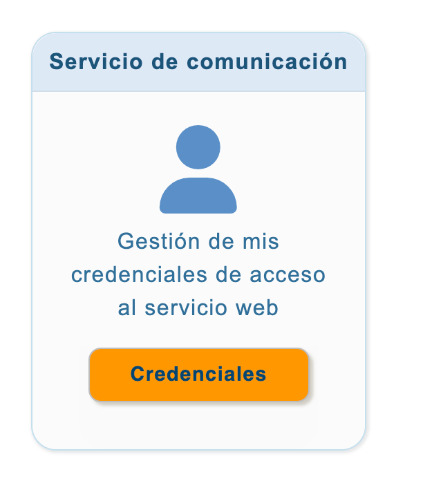 Web service credential management card in SES Hospedajes.