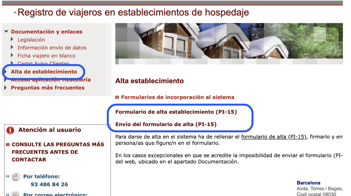 Ejemplo del proceso de alta PI-15 en la web de Mossos